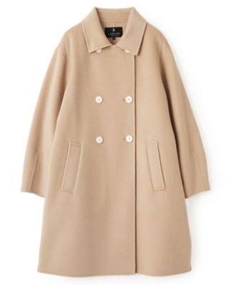 ウールカシミヤ ハンドステッチステンカラーコート | LANVIN