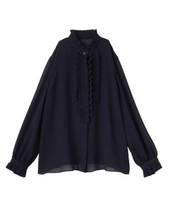 美品 ランバンコレクション　長袖ブラウス 40 黒　フリル 透け感 美品 ランバンコレクション 長袖ブラウス 40 黒 フリル 透け感 - メルカリ