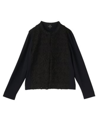 【極美品・日本製】 LANVIN COLLECTIONスクエアレースカーディガン 16ゲージレースデザインカーディガン | LANVIN COLLECTION (Women