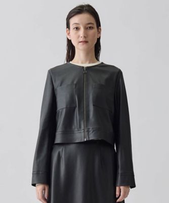 美品☆ランバンコレクション　丸襟　絹混ナイロン　ジャケット　L 美品☆ランバンコレクション 丸襟 絹混ナイロン ジャケット Lの通販
