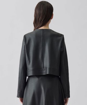 美品☆ランバンコレクション　丸襟　絹混ナイロン　ジャケット　L 美品☆ランバンコレクション 丸襟 絹混ナイロン ジャケット Lの通販