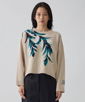 インターシャ リーフ柄ニット | LANVIN COLLECTION (Women)/ランバン