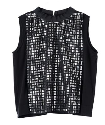 ＜LANVIN COLLECTION (Women)＞１６ゲージ　スパンコールチュールニット