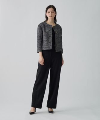 美品☆ランバンコレクション　丸襟　絹混ナイロン　ジャケット　L 美品☆ランバンコレクション 丸襟 絹混ナイロン ジャケット Lの通販