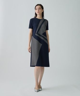 幾何学柄ピンタック編みワンピース | LANVIN COLLECTION (Women