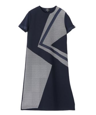 ＜LANVIN COLLECTION (Women)＞幾何学柄ピンタック編みワンピース