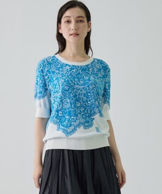 18ゲージ袋ジャカードレース柄ニット | LANVIN COLLECTION (Women