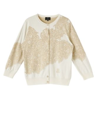 18ゲージ袋ジャカードレース柄カーディガン | LANVIN COLLECTION