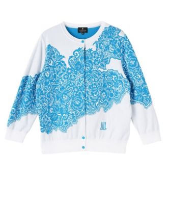 18ゲージ袋ジャカードレース柄カーディガン | LANVIN COLLECTION