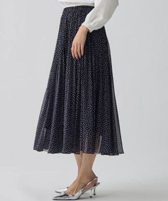 美品✨ DAMA Collection シフォンプリーツ　ロングスカート　3L〜 ニッセン（nissen） ロングスカート レディース シフォン プリーツ
