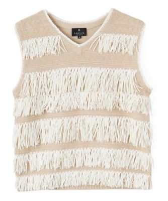 ＜LANVIN COLLECTION (Women)＞７ゲージフリンジカットソー