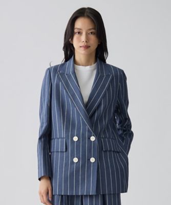 ストライプリネンウールジャケット | LANVIN COLLECTION (Women