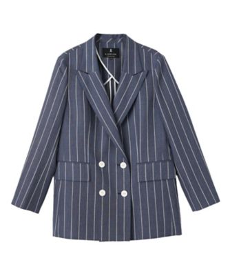 ＜LANVIN COLLECTION (Women)＞ストライプリネンウールジャケット