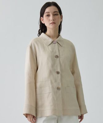 美品☆ランバンコレクション　丸襟　絹混ナイロン　ジャケット　L シャツカラー・ブラウスジャケット | LANVIN COLLECTION (Women