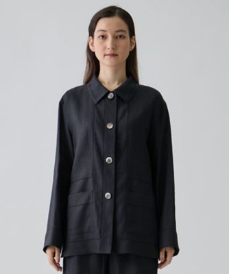 美品☆ランバンコレクション　丸襟　絹混ナイロン　ジャケット　L シャツカラー・ブラウスジャケット | LANVIN COLLECTION (Women