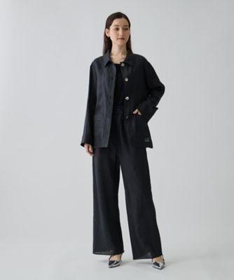 美品☆ランバンコレクション　丸襟　絹混ナイロン　ジャケット　L シャツカラー・ブラウスジャケット | LANVIN COLLECTION (Women