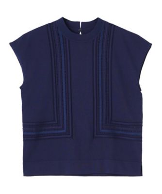 ＜LANVIN COLLECTION (Women)＞立体テープワーク・ニットプルオーバー