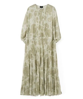 新品 ランバン ワンピース ひざ丈 刺しゅう シフォン フリル ブラック 36 ピンタック シフォンワンピース | LANVIN COLLECTION (Women)/ランバン