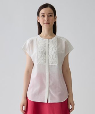 コットンシルク ローズ刺繍ブラウス | LANVIN COLLECTION (Women