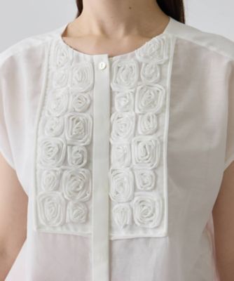 コットンシルク ローズ刺繍ブラウス | LANVIN COLLECTION (Women