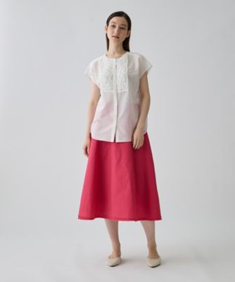 ランバン 美品 COLLECTION コレクション シルク シースルー ブラウス トップス レディース レッド 38 2550644 38 ランバン 美品 COLLECTION コレクション シルク シースルー ブラウス