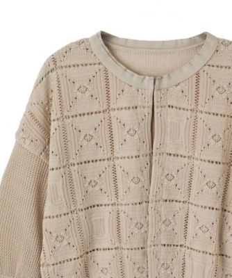 メッシュ＆ポップコーン ロゴカーディガン | LANVIN COLLECTION (Women