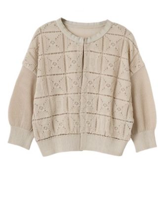 メッシュ＆ポップコーン ロゴカーディガン | LANVIN COLLECTION (Women