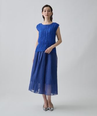 ケープ付き・刺繍プリーツブラウス | LANVIN COLLECTION (Women 