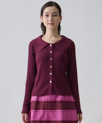 シルクウールカシミヤ ビッグカラーカーディガン | LANVIN COLLECTION
