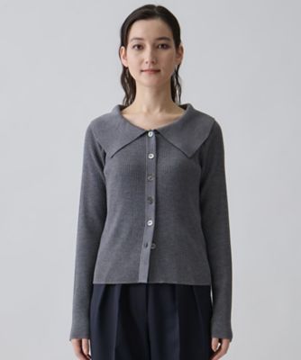 シルクウールカシミヤ ビッグカラーカーディガン | LANVIN COLLECTION