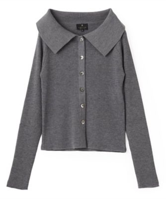 シルクウールカシミヤ ビッグカラーカーディガン | LANVIN COLLECTION