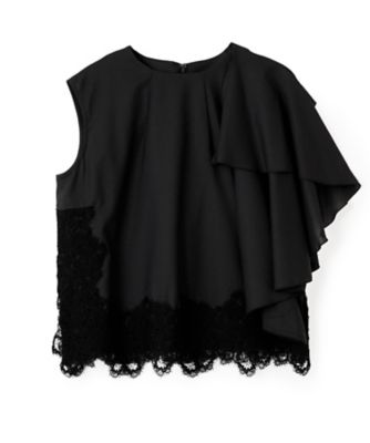 ランバンコレクション　レース　装飾　アンサンブル アシンメトリーレースブラウス | LANVIN COLLECTION (Women)/ランバン
