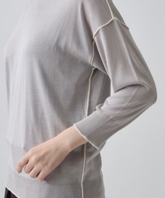 美品　ランバンコレクション　ニット＋レース　アンサンブル　38 16ゲージ Vネックドロップショルダーニット | LANVIN COLLECTION