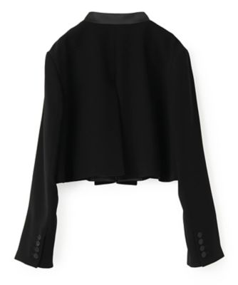 M*E様 LANVIN COLLECTION 未使用クロップド丈ジャケット 38 サテン タキシードショートジャケット | LANVIN COLLECTION (Women