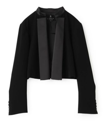 M*E様 LANVIN COLLECTION 未使用クロップド丈ジャケット 38 サテン タキシードショートジャケット | LANVIN COLLECTION (Women