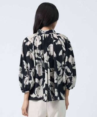 三巻千鳥仕立て ギャザースタンドブラウス | LANVIN COLLECTION (Women