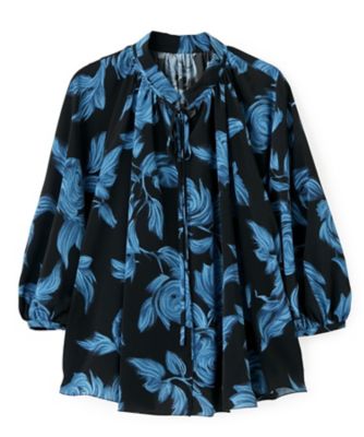 三巻千鳥仕立て ギャザースタンドブラウス | LANVIN COLLECTION (Women