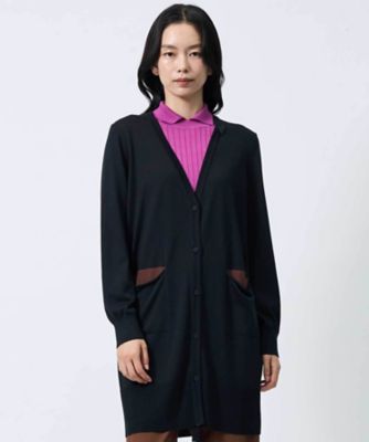 シルク100％ 配色ライン ロングカーディガン | LANVIN COLLECTION