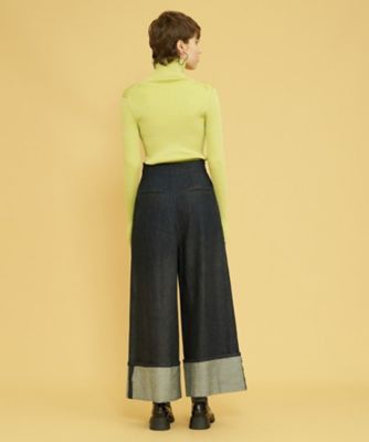 ロールアップワイドデニムパンツ