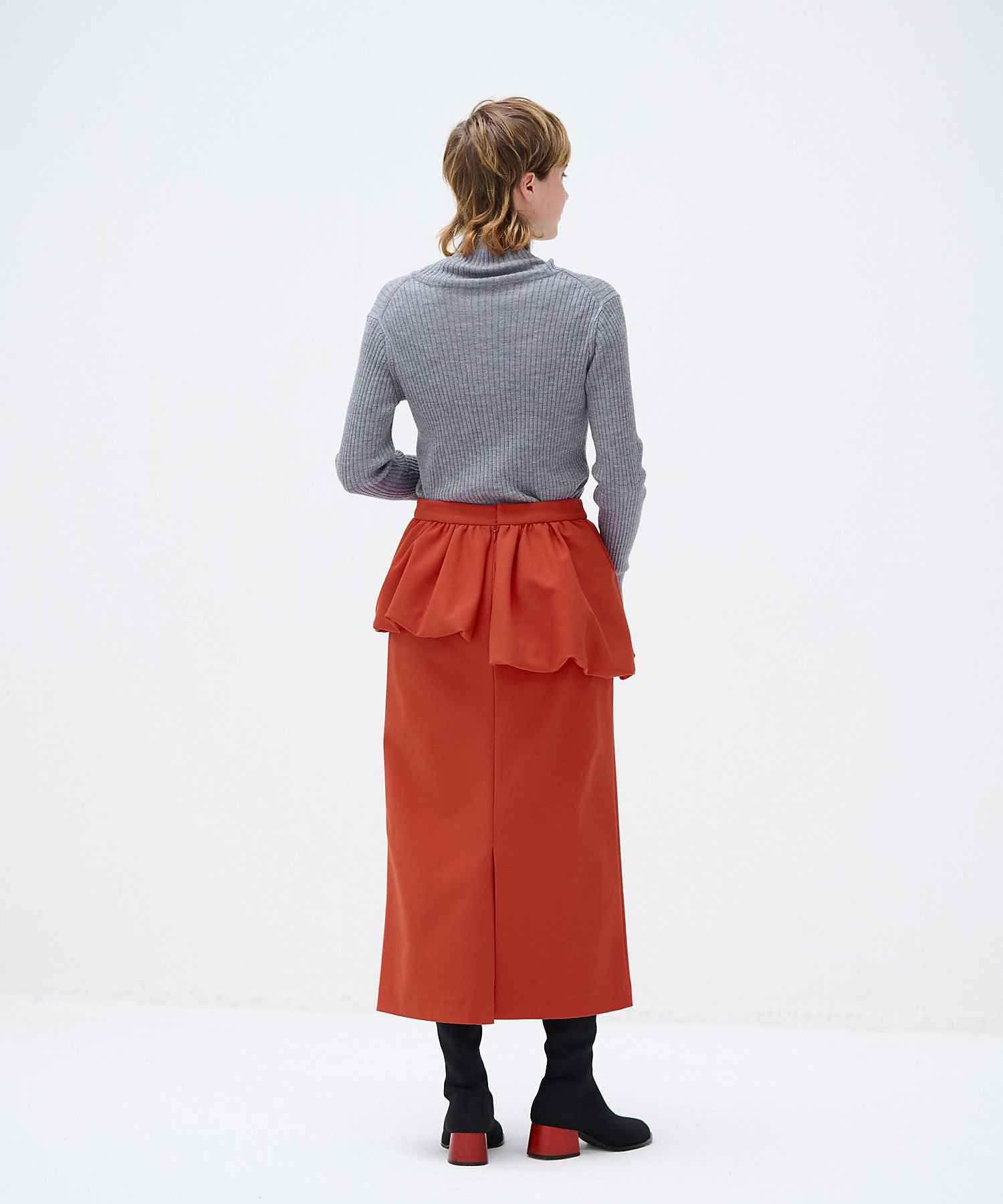 ニットジョーゼットペプラムスカート | LANVIN en Bleu (Women ニットジョーゼットペプラムスカート | LANVIN en Bleu (Women