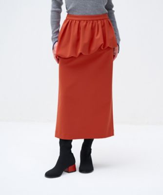 ＜LANVIN en Bleu (Women)＞ニットジョーゼットペプラムスカート