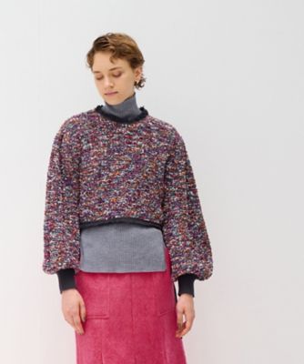 LANVIN en Bleu / ランバン オン ブルー クロップドツイードニット クロップドツイードニット | LANVIN en Bleu (Women)/ランバン