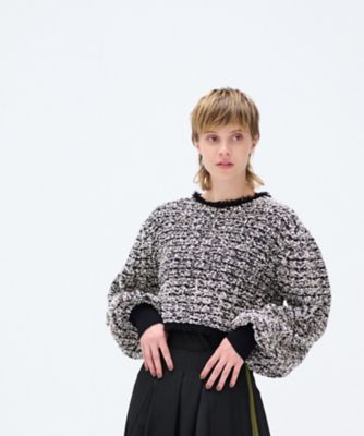 LANVIN en Bleu / ランバン オン ブルー クロップドツイードニット クロップドツイードニット | LANVIN en Bleu (Women)/ランバン