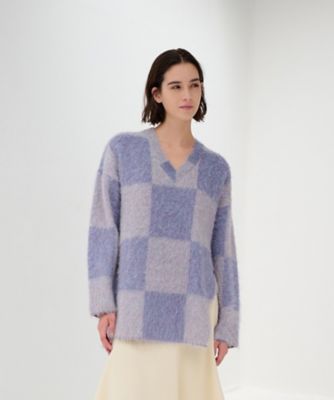 LANVIN en Bleu / ランバン オン ブルー Ｖネックシャギーニット Vネックシャギーニット | LANVIN en Bleu (Women)/ランバン