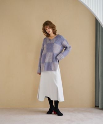 LANVIN en Bleu / ランバン オン ブルー Ｖネックシャギーニット Vネックシャギーニット | LANVIN en Bleu (Women)/ランバン