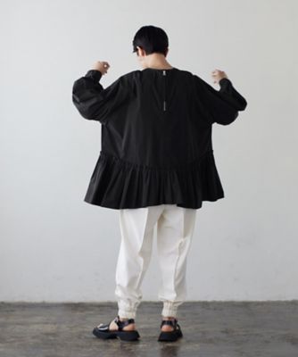 ポリエステルツイル裾ゴムパンツ