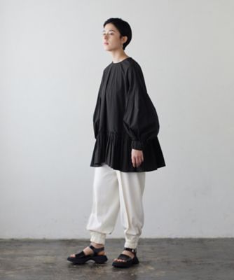 ポリエステルツイル裾ゴムパンツ