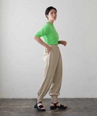 ポリエステルツイル裾ゴムパンツ