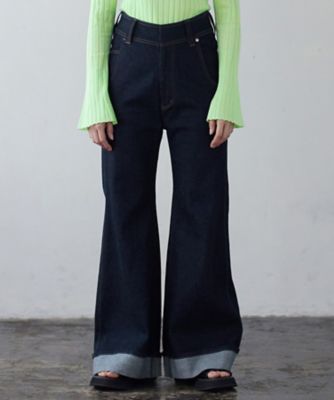 ＜LANVIN en Bleu (Women)＞ロールアップフレアデニムパンツ