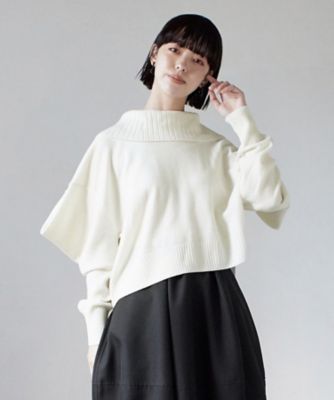 ロールカラーニット | LANVIN en Bleu (Women)/ランバン オン ブルー